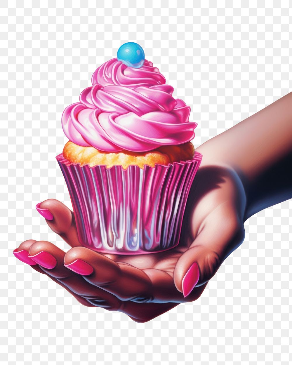 PNG Small cupcake dessert holding icing. AI generated Image by rawpixel.