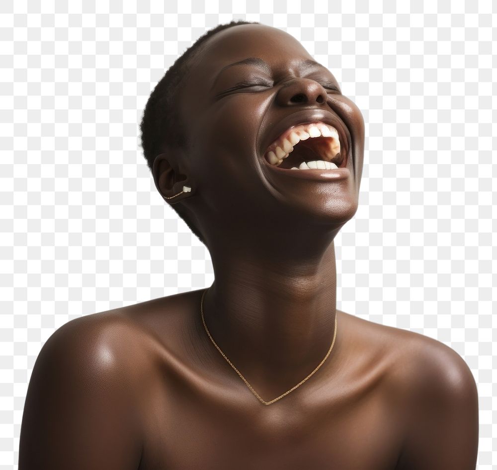 PNG Young black woman laughing adult accessories happiness. AI generated Image by rawpixel.