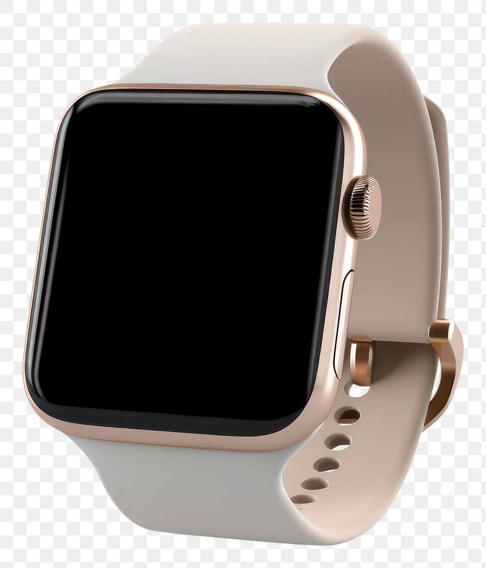 PNG A smartwatch with blank screen for mock up wristwatch white background electronics. AI generated Image by rawpixel.