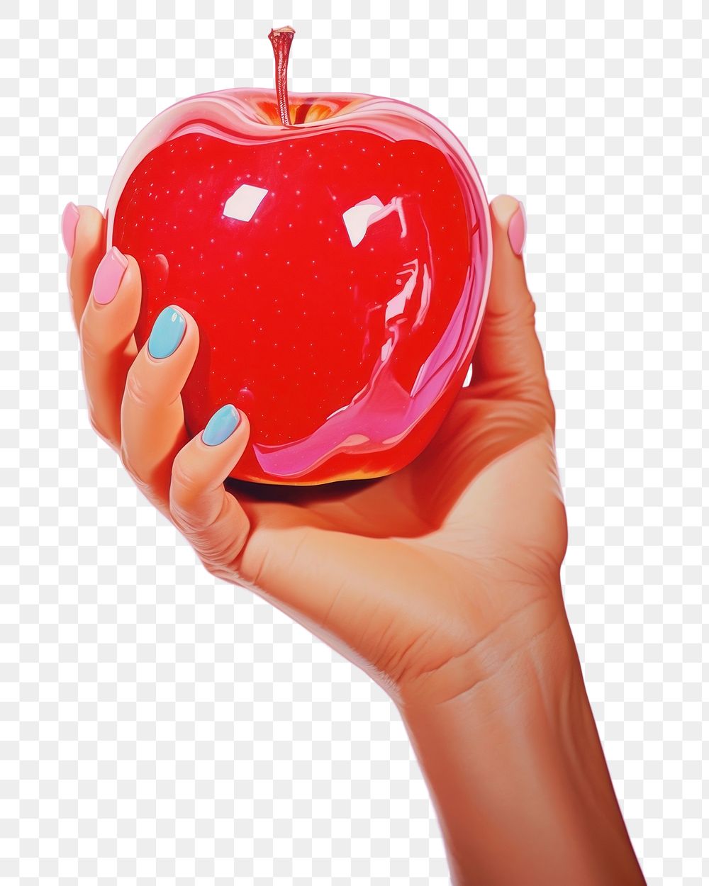 PNG Apple holding produce fruit. AI generated Image by rawpixel.
