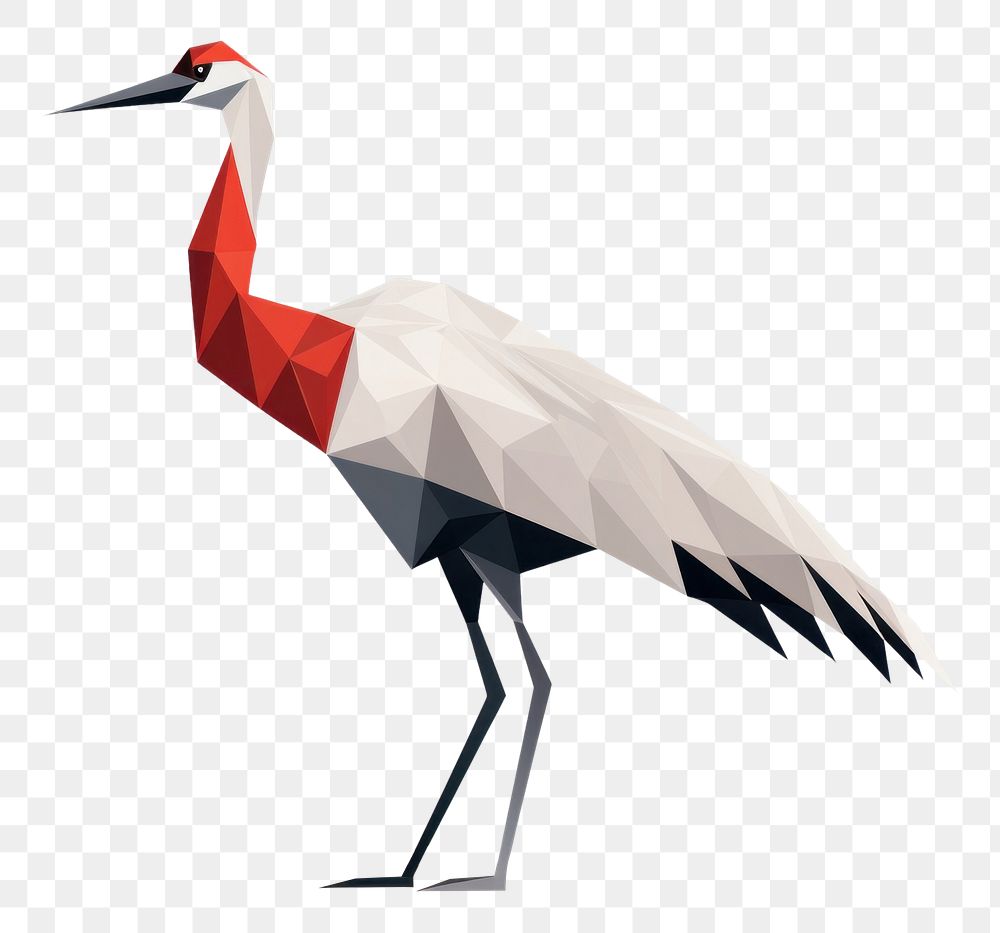 PNG Crane bird animal white background. AI generated Image by rawpixel.