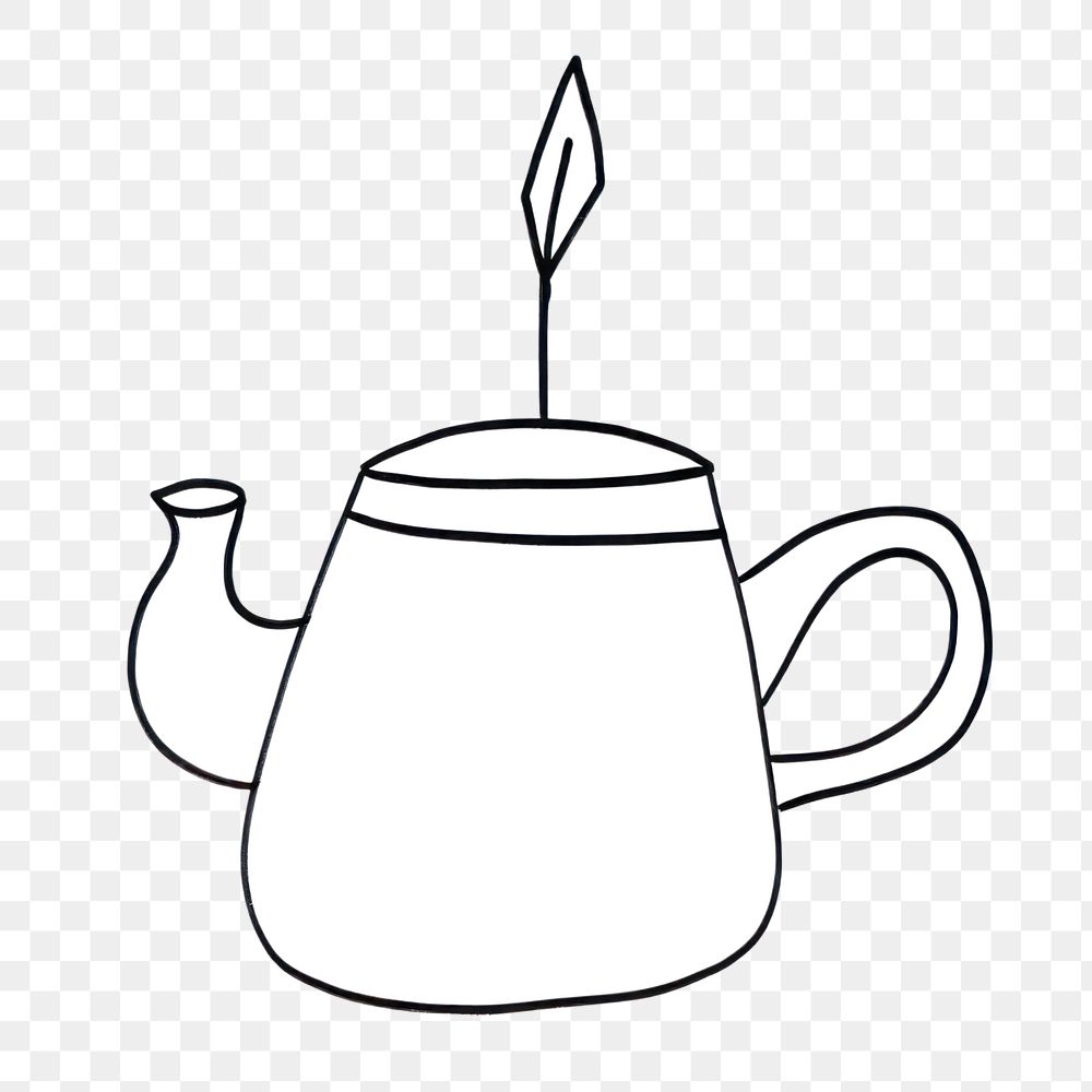 Minimal illustration of tea pot and tea cup drawing teapot sketch. AI generated Image by rawpixel.