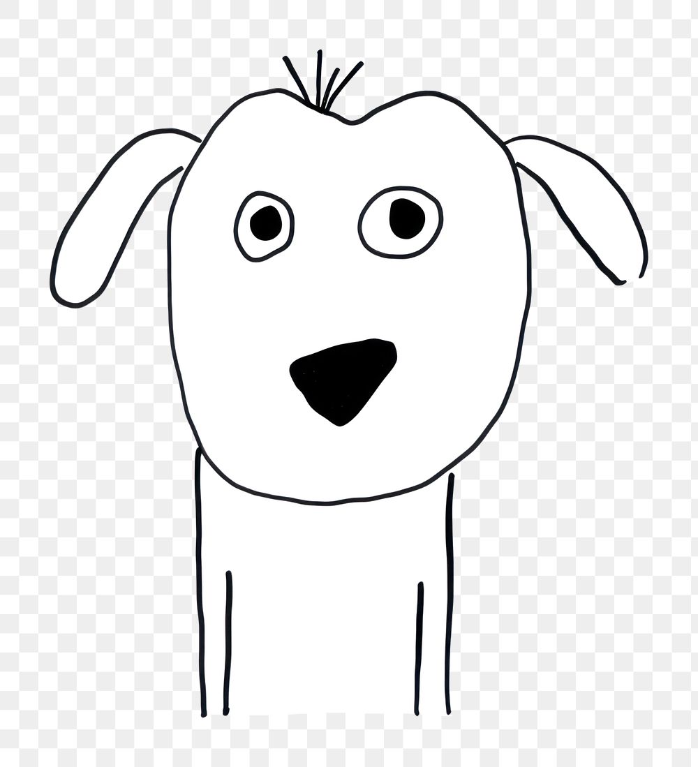 Minimal illustration of a dog drawing sketch cartoon. AI generated Image by rawpixel.