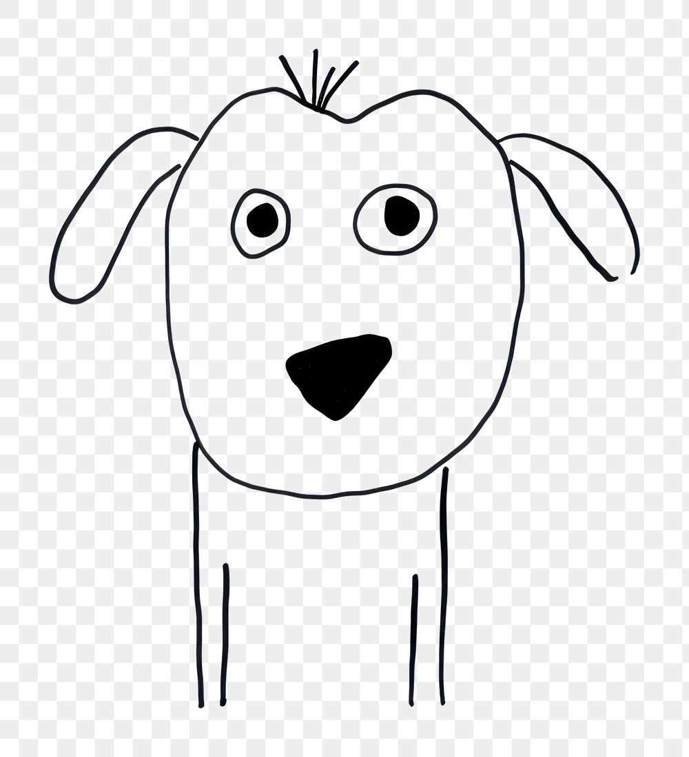 PNG Minimal illustration of a dog drawing sketch cartoon. AI generated Image by rawpixel.
