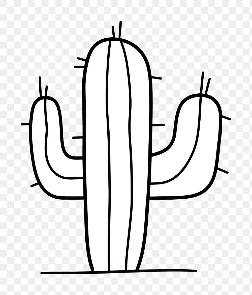 Minimal illustration of cactus drawing sketch line. AI generated Image by rawpixel.