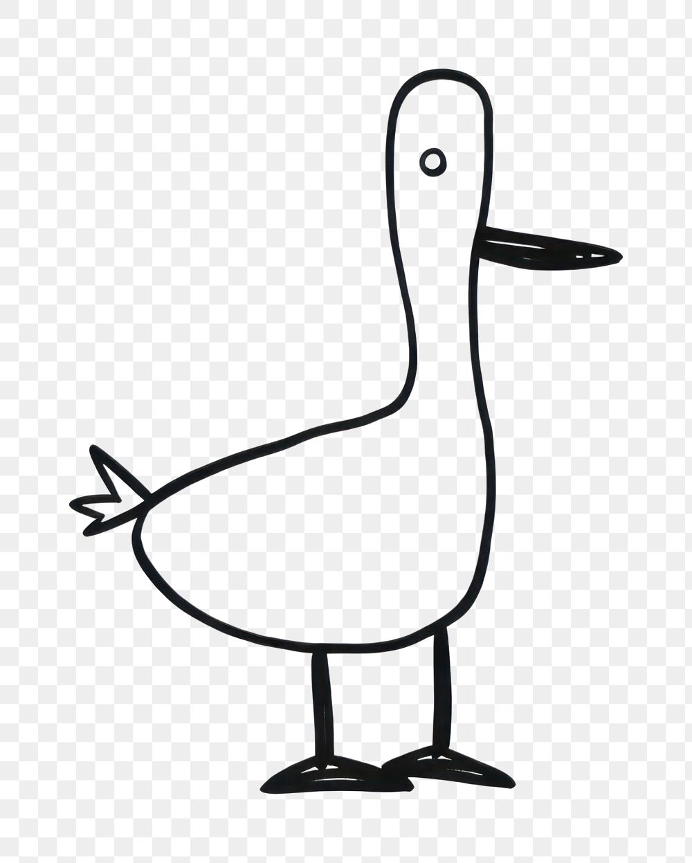 PNG Minimal illustration of duck drawing animal sketch. AI generated Image by rawpixel.