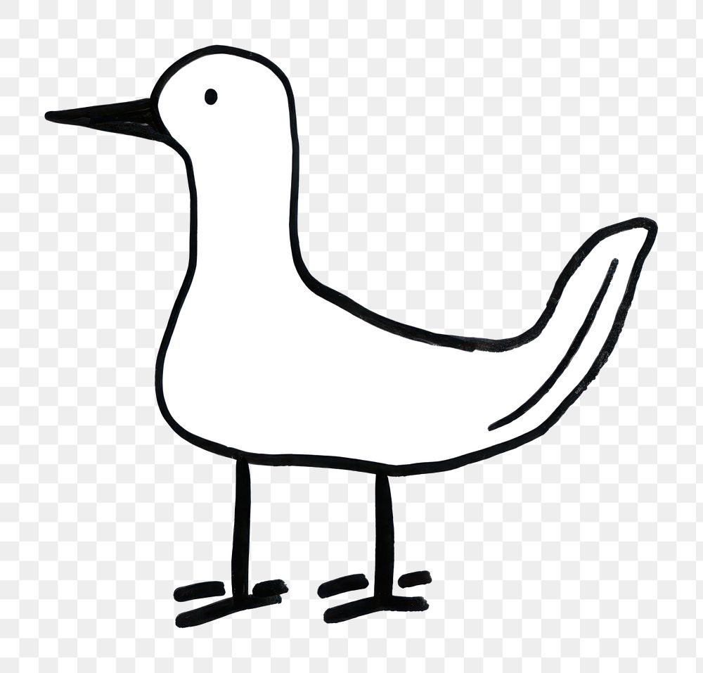 Minimal illustration of duck drawing sketch seagull. AI generated Image by rawpixel.