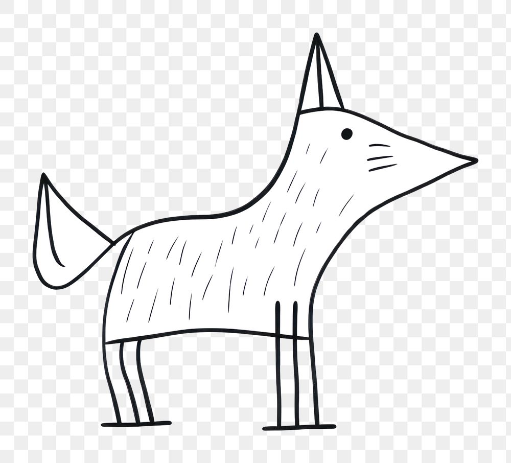 Minimal illustration of fox drawing sketch animal. AI generated Image by rawpixel.