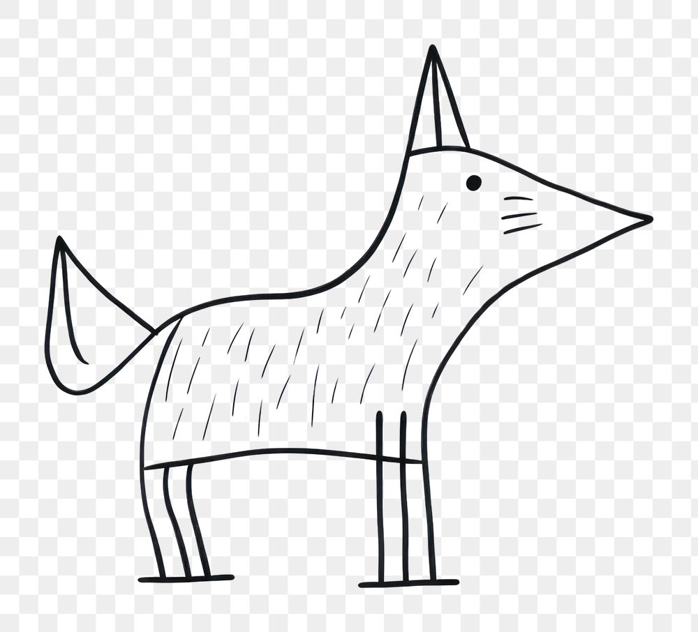 PNG Minimal illustration of fox drawing sketch animal. AI generated Image by rawpixel.