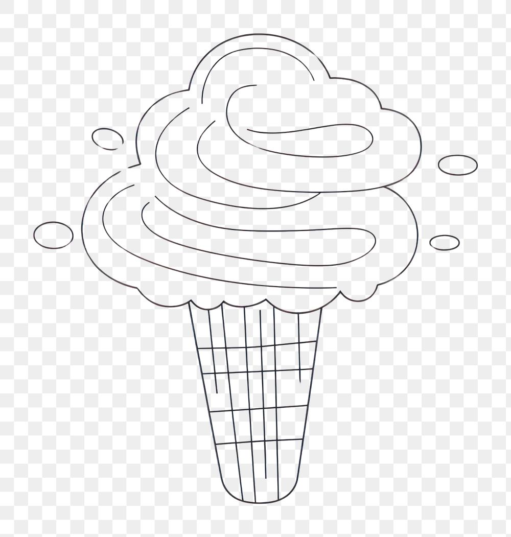 PNG Minimal illustration of ice cream dessert drawing sketch. AI generated Image by rawpixel.