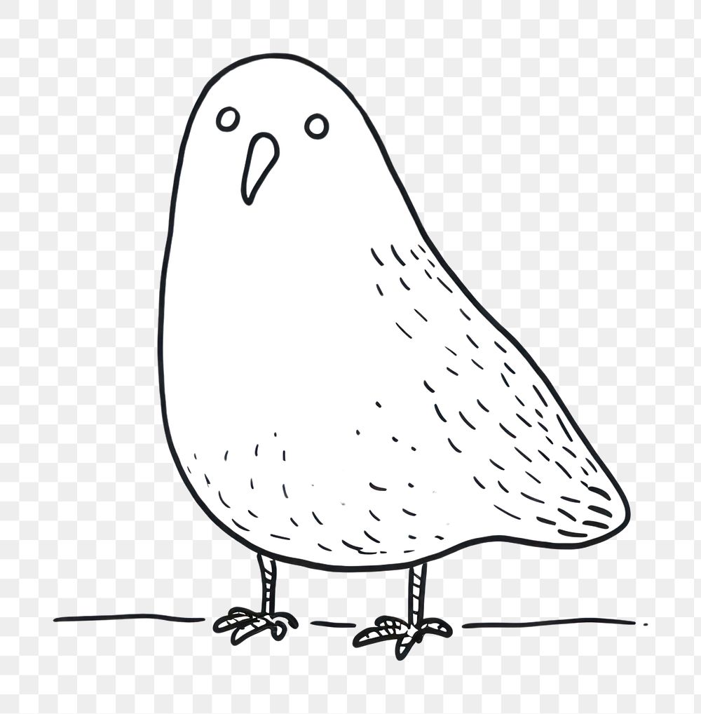 Minimal illustration of pigeon drawing sketch animal. AI generated Image by rawpixel.