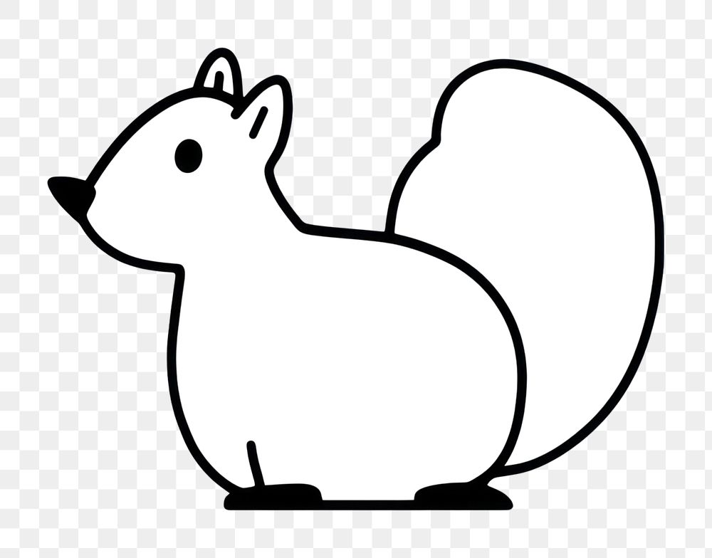 Minimal illustration of squirrel drawing animal mammal. AI generated Image by rawpixel.