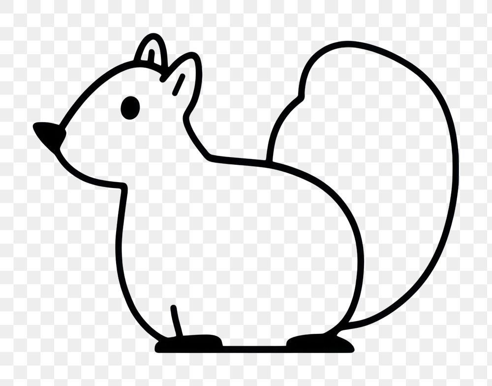 PNG Minimal illustration of squirrel drawing animal mammal. AI generated Image by rawpixel.