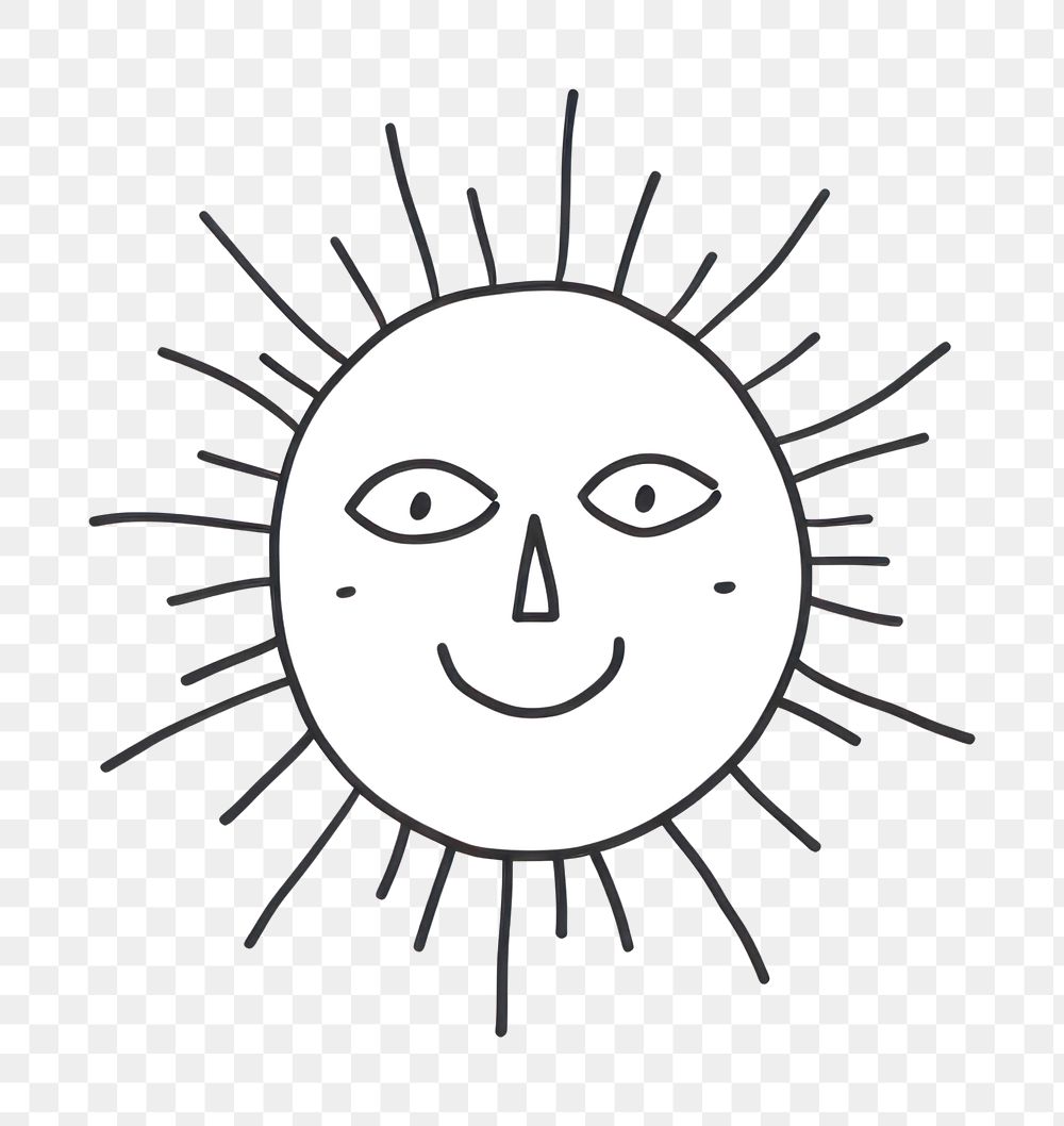 Minimal illustration of sun drawing sketch line. AI generated Image by rawpixel.