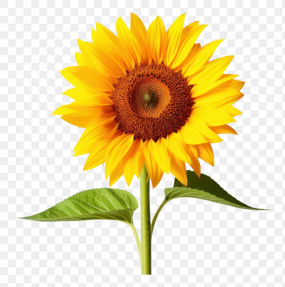 PNG Flower png sunflower plant white background. AI generated Image by rawpixel.
