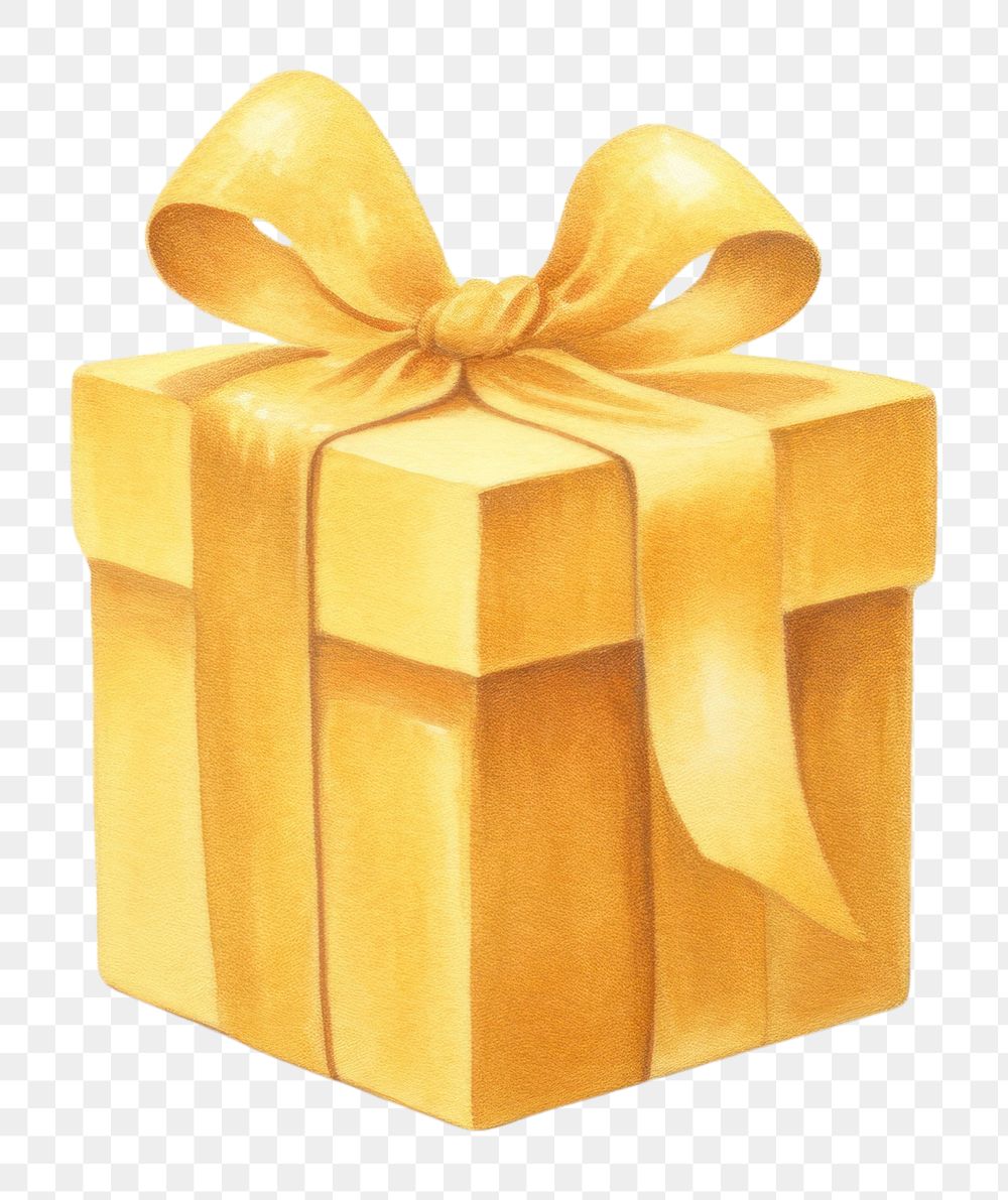 PNG Gold gift box paper white background celebration. 