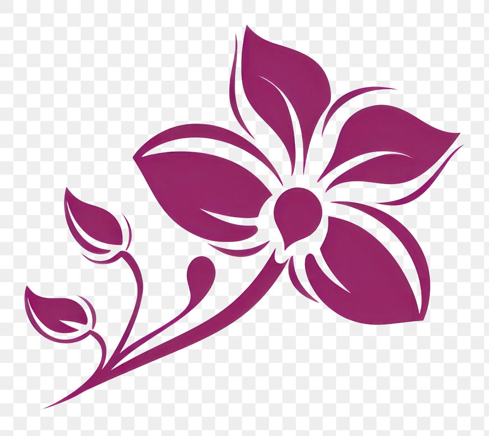 PNG Orchid flower plant logo. AI generated Image by rawpixel.