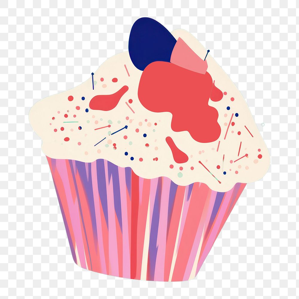 PNG Cupcake dessert cartoon icing. AI generated Image by rawpixel.