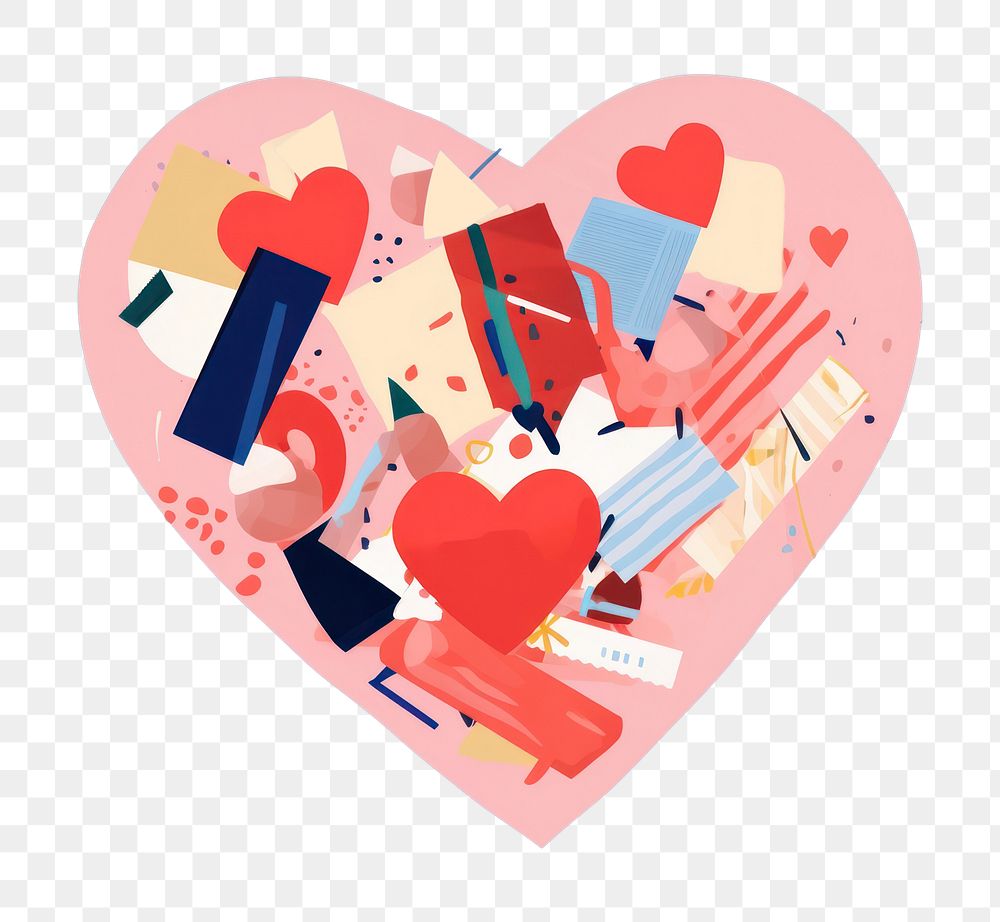 PNG Cute heart cartoon togetherness creativity. AI generated Image by rawpixel.
