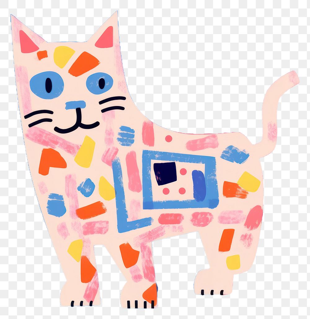 PNG Cat art cartoon drawing. AI generated Image by rawpixel.
