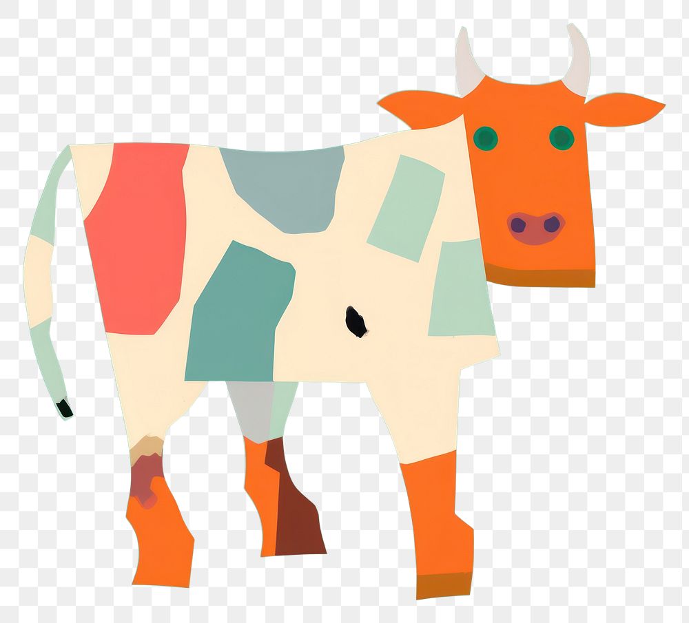 PNG Cow character livestock cartoon mammal. AI generated Image by rawpixel.