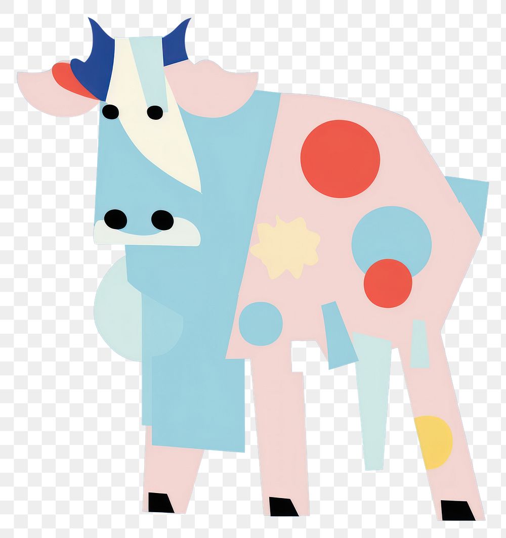 PNG Cow character art livestock cartoon. AI generated Image by rawpixel.