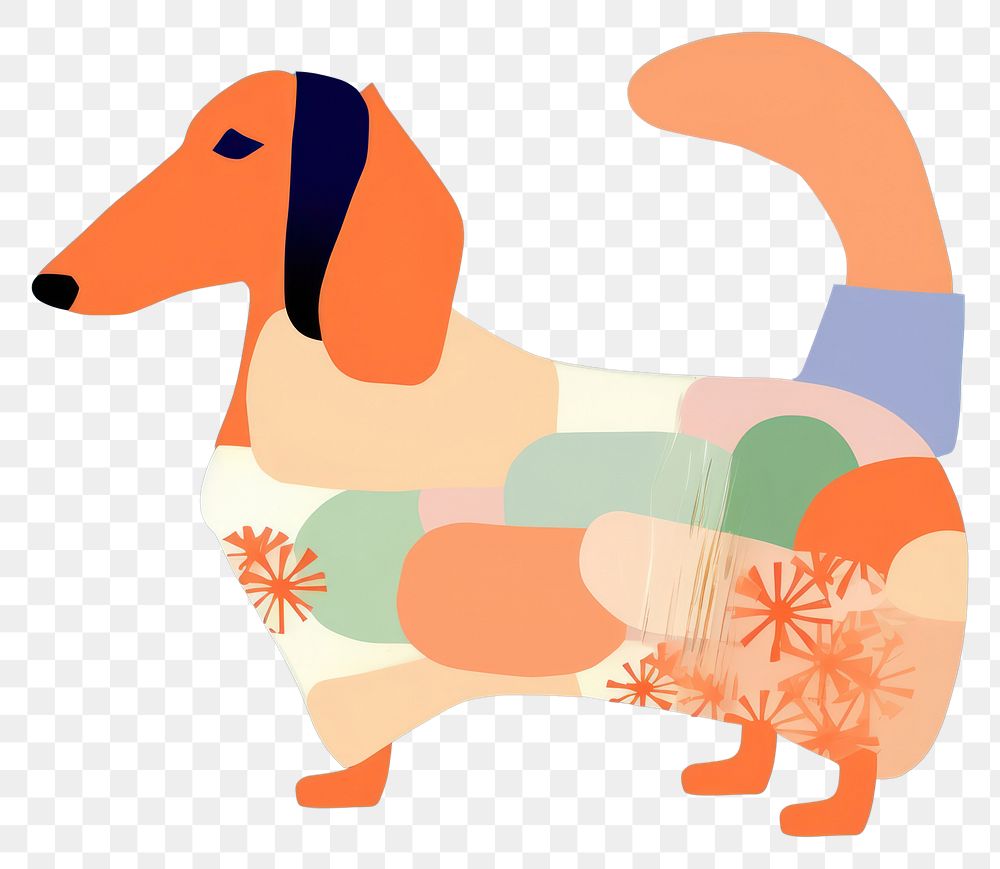 PNG Dachshund dog cartoon drawing animal. AI generated Image by rawpixel.