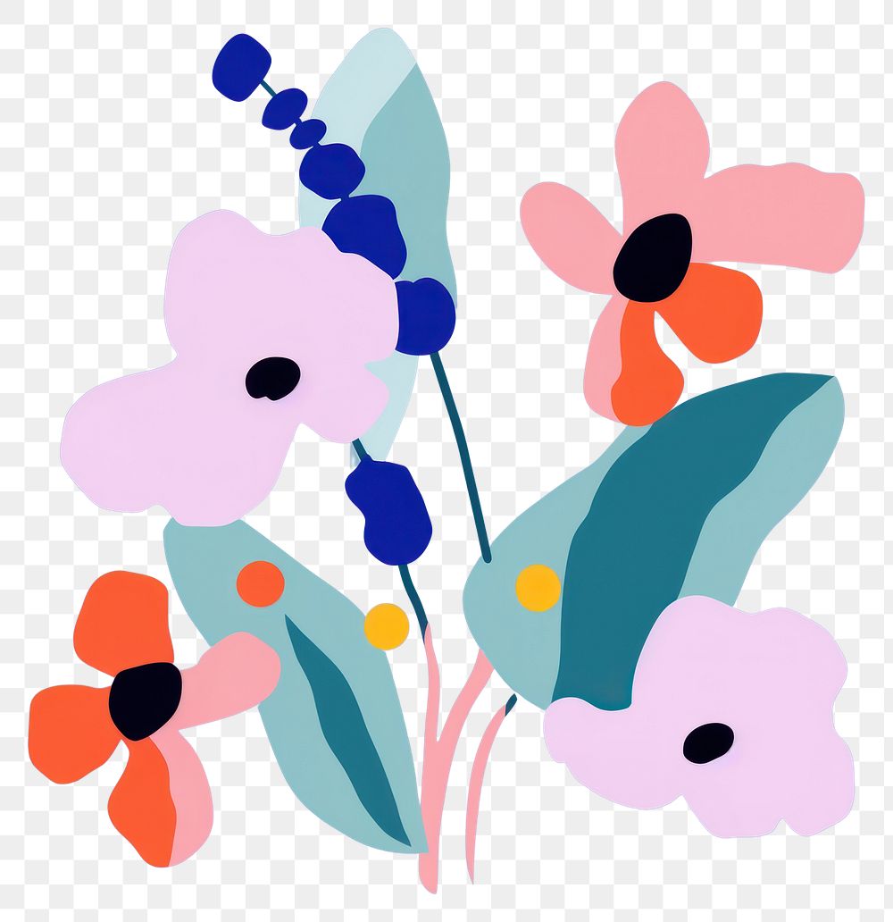 PNG Flowers art painting cartoon. AI generated Image by rawpixel.