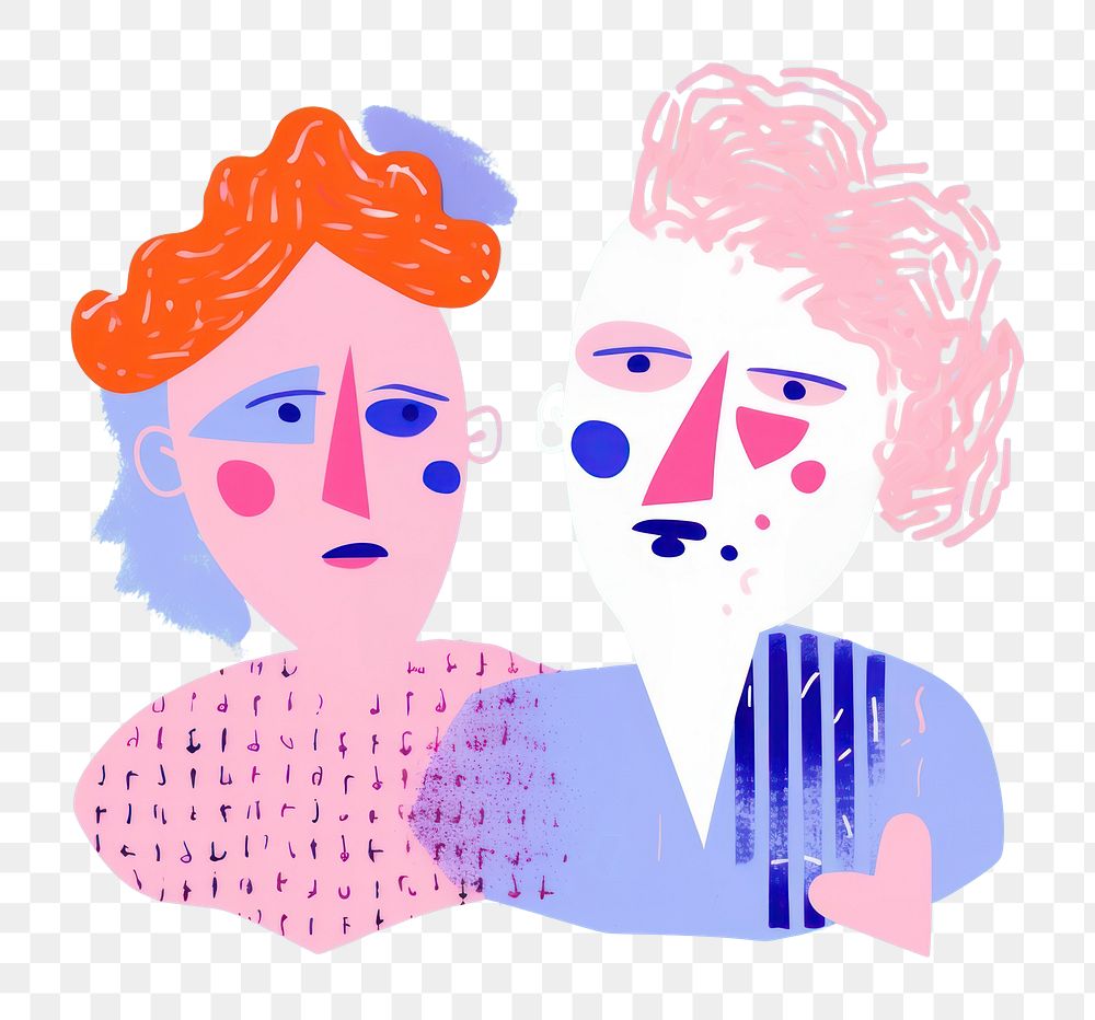 PNG Lover couple drawing art portrait. AI generated Image by rawpixel.