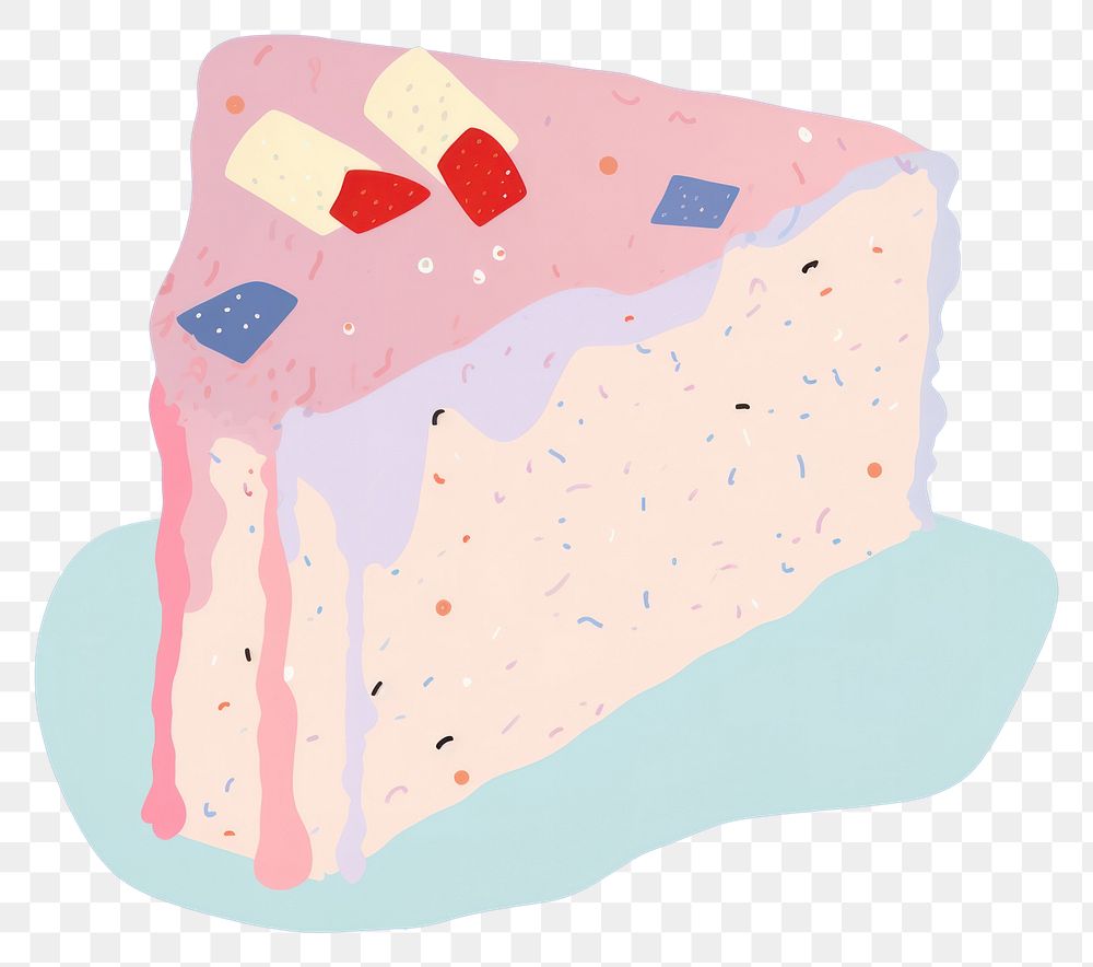 PNG 1 piece of cake dessert cartoon drawing. AI generated Image by rawpixel.