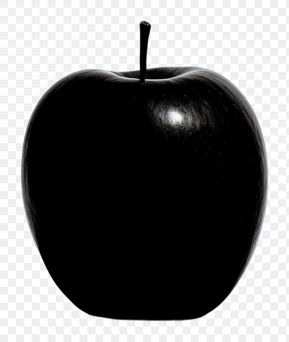 PNG An apple with the strong shadow simplicity fruit black. AI generated Image by rawpixel.
