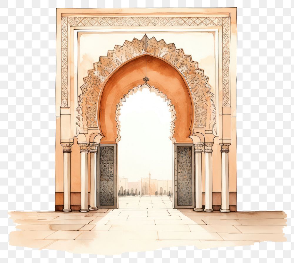PNG  Muslim mosque arch architecture building sketch