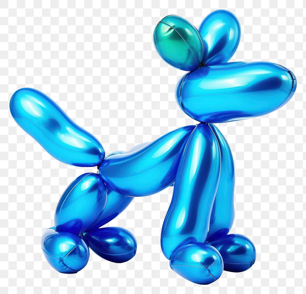 PNG  A balloon dog turquoise toy representation. AI generated Image by rawpixel.