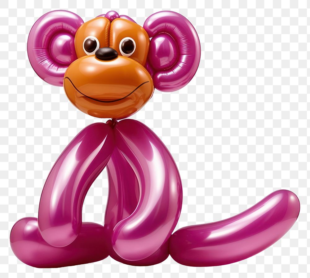 PNG  A monkey balloon toy white background. AI generated Image by rawpixel.