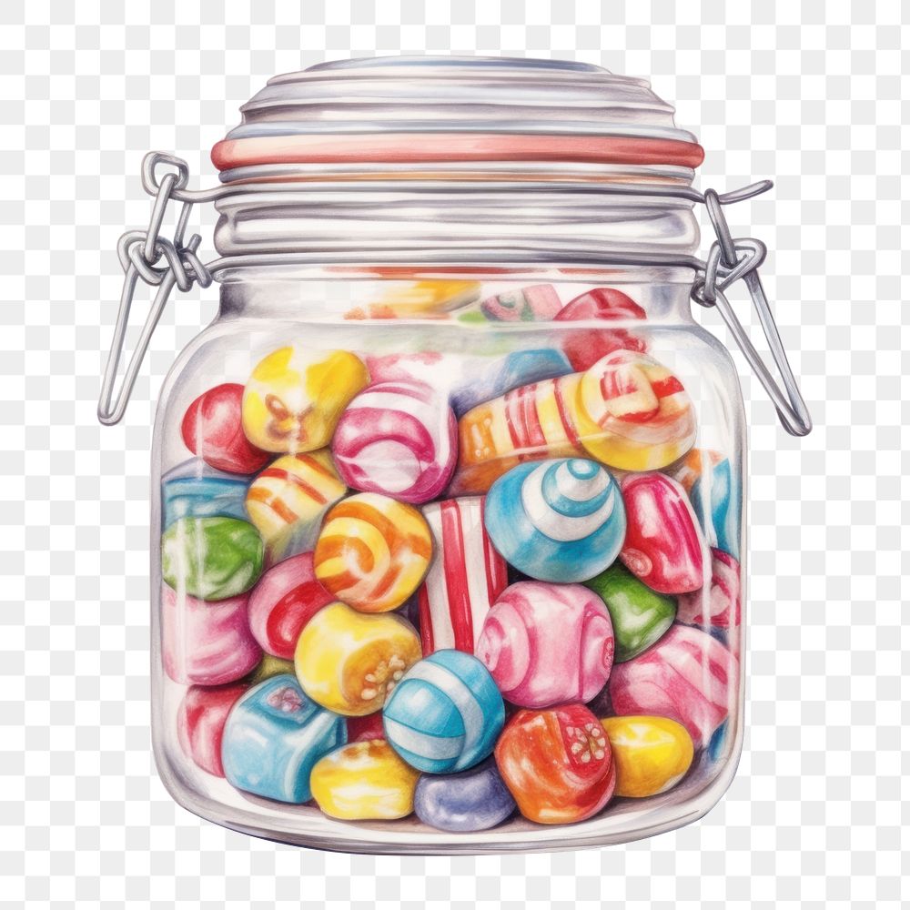 PNG Candies in a jar confectionery candy food. AI generated Image by rawpixel.