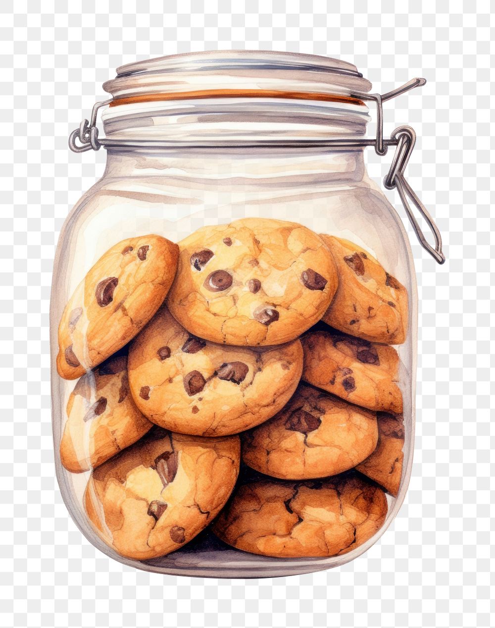 PNG Cookies in a jar food confectionery chocolate. AI generated Image by rawpixel.
