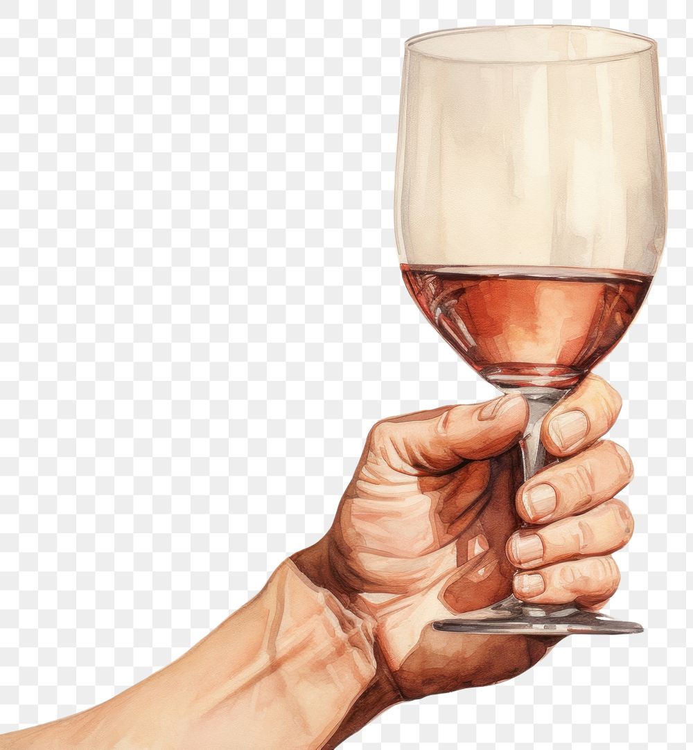 PNG Hand hold wine glass drink refreshment champagne