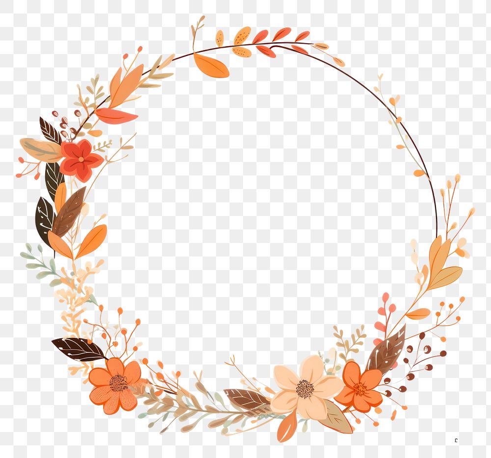 PNG Autumn flower pattern plant art. AI generated Image by rawpixel.