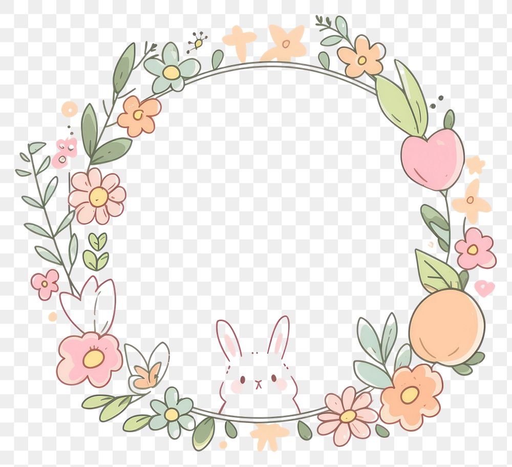 PNG Rabbit pattern cute art. AI generated Image by rawpixel.