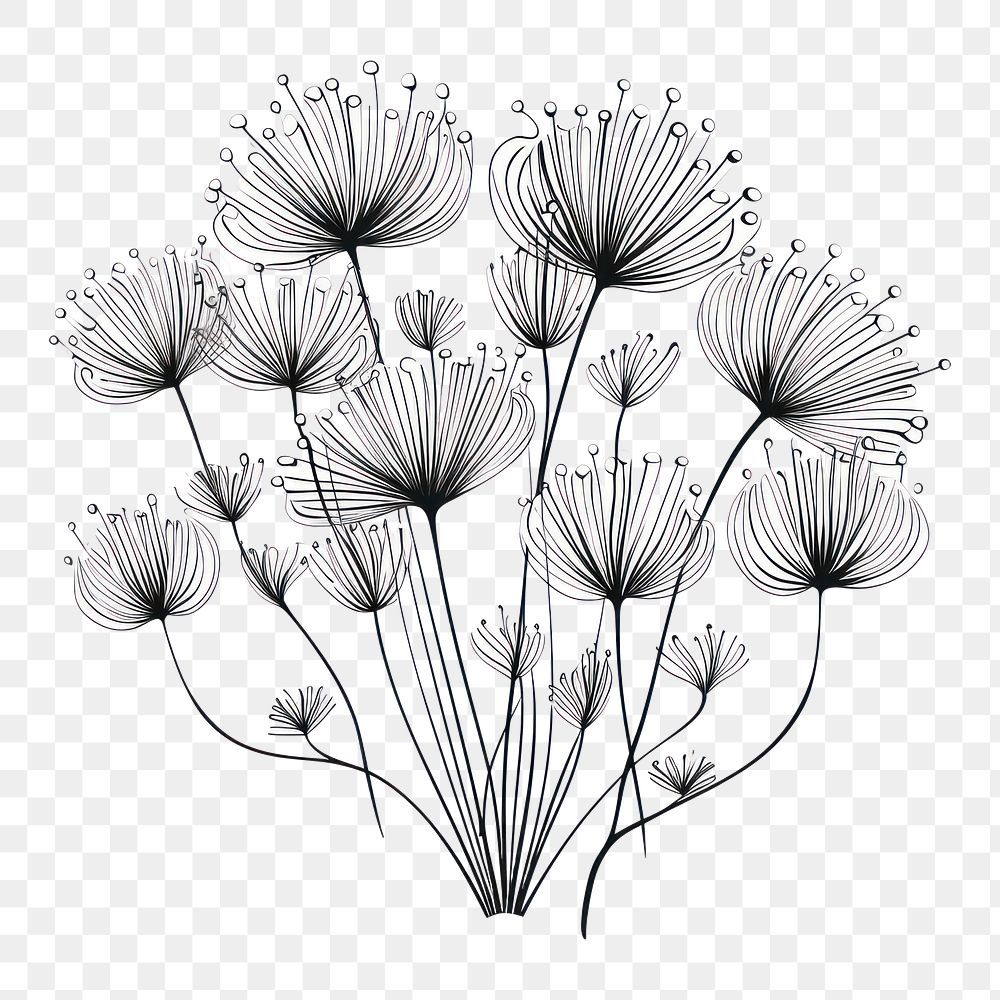 PNG Floral plant drawing sketch. AI generated Image by rawpixel.