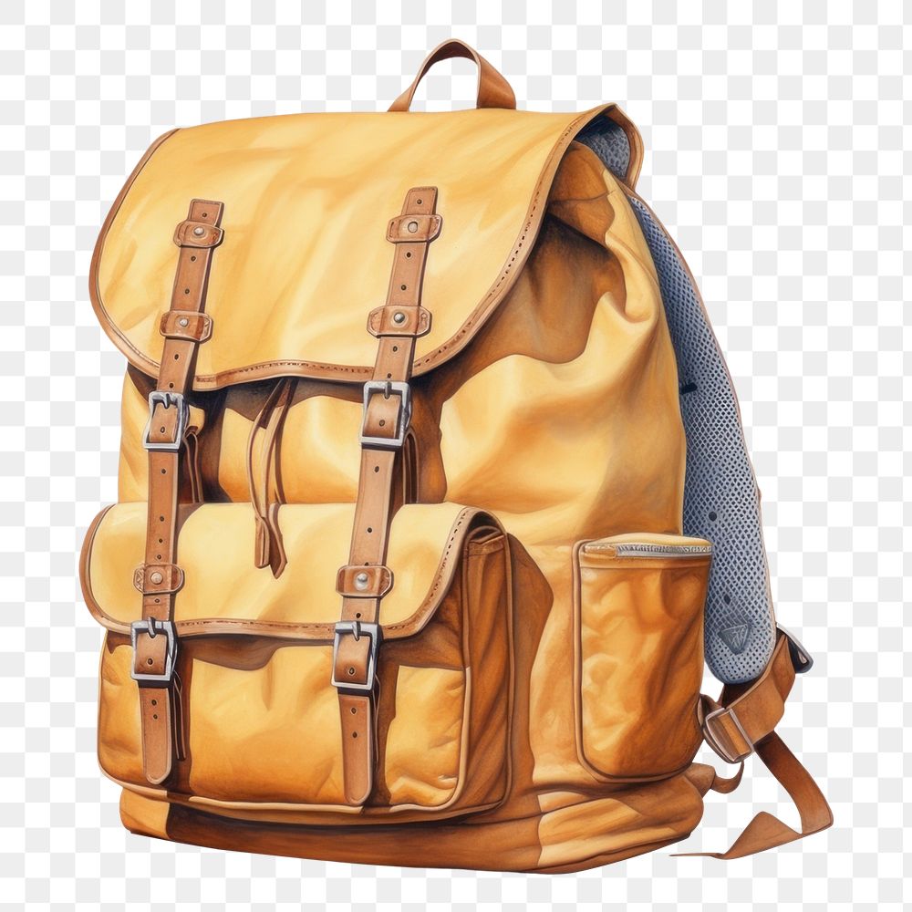 PNG Bagpack school backpack white background suitcase. AI generated Image by rawpixel.