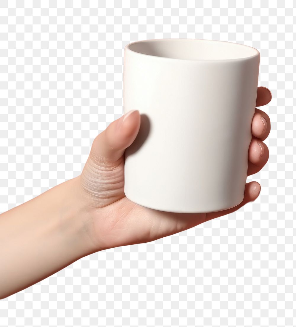 PNG Cup porcelain holding white. AI generated Image by rawpixel.
