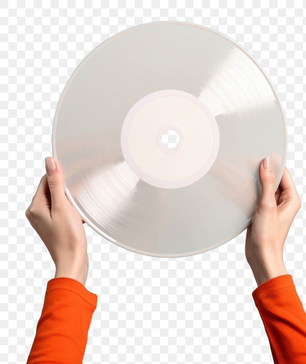PNG Vinyl record package holding hand technology. AI generated Image by rawpixel.