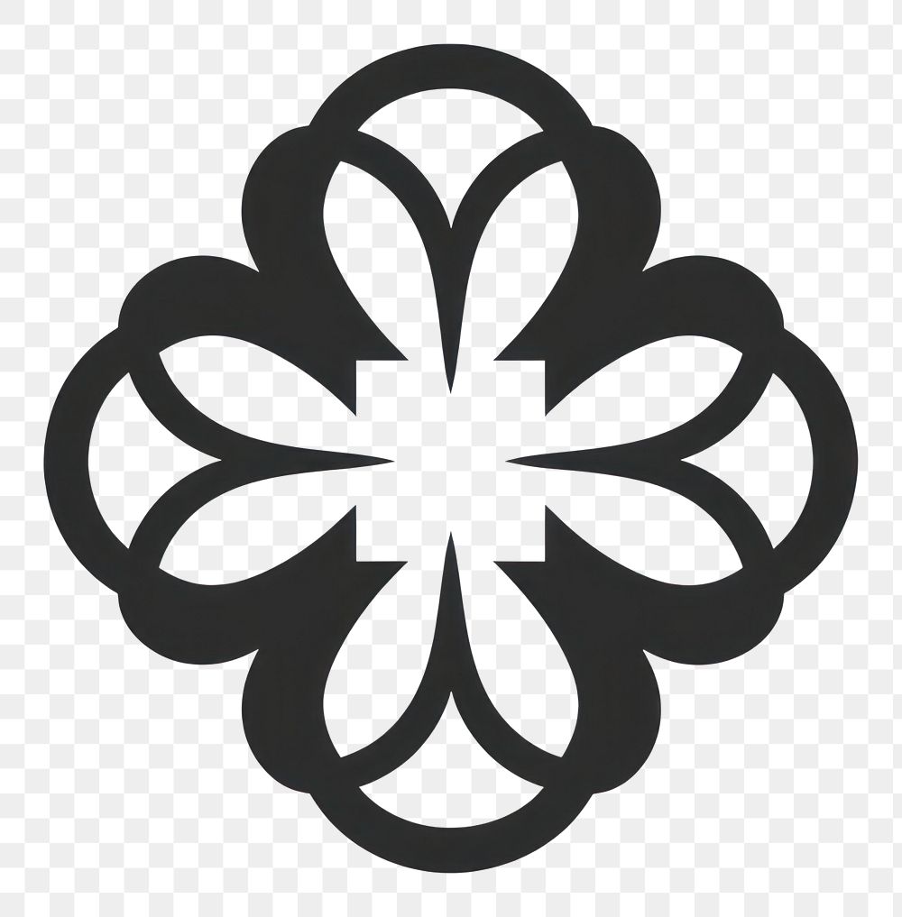 PNG Quatrefoil shape white black. AI generated Image by rawpixel.