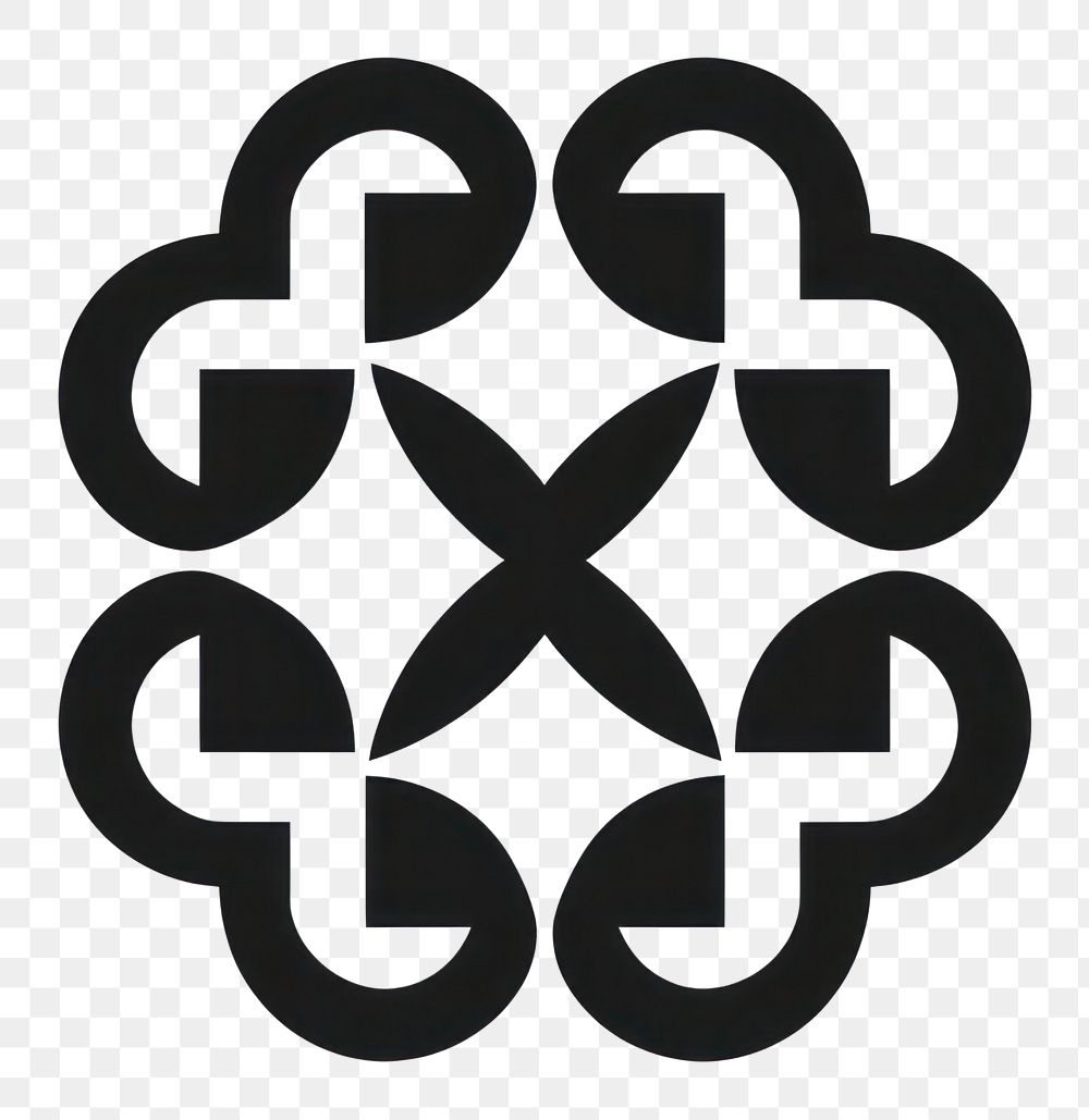 PNG Quatrefoil symbol shape black. AI generated Image by rawpixel.