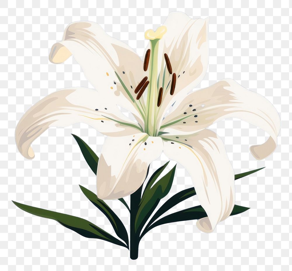 PNG Lily flower plant inflorescence. AI generated Image by rawpixel.