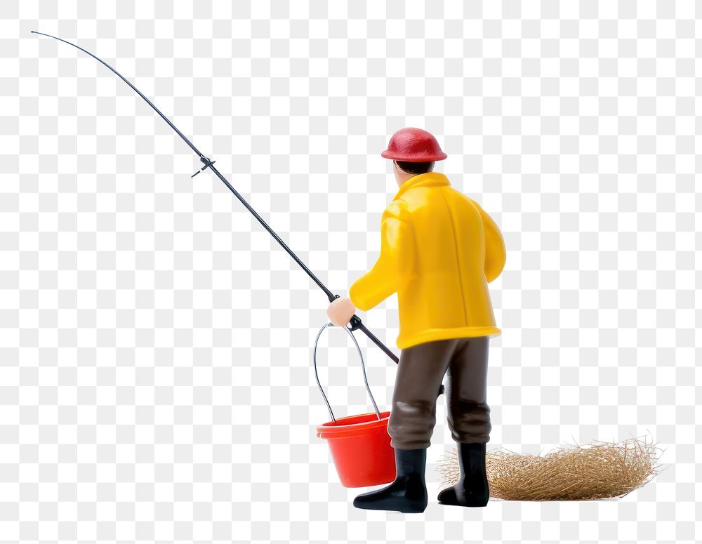 PNG Man fishing cleaning white background cleanliness. AI generated Image by rawpixel.