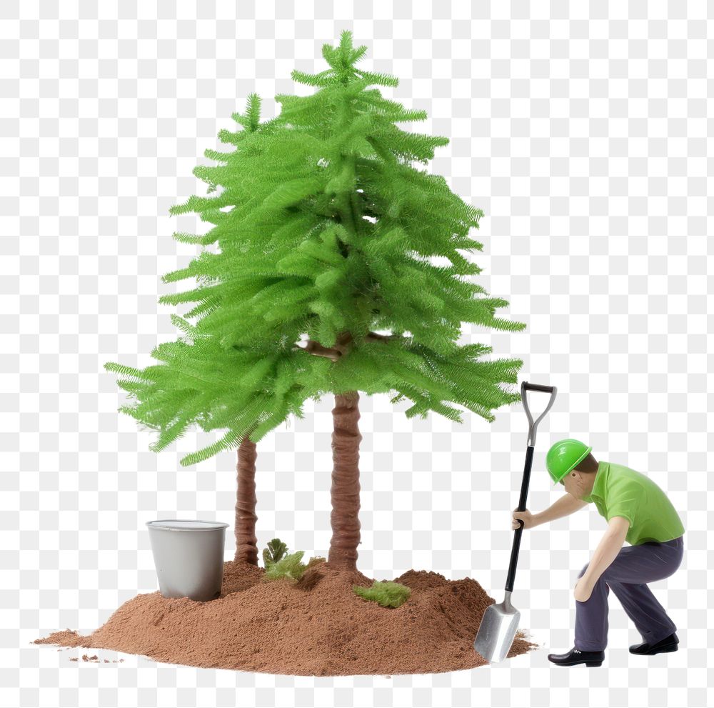 PNG Man planting tree gardening outdoors nature. AI generated Image by rawpixel.