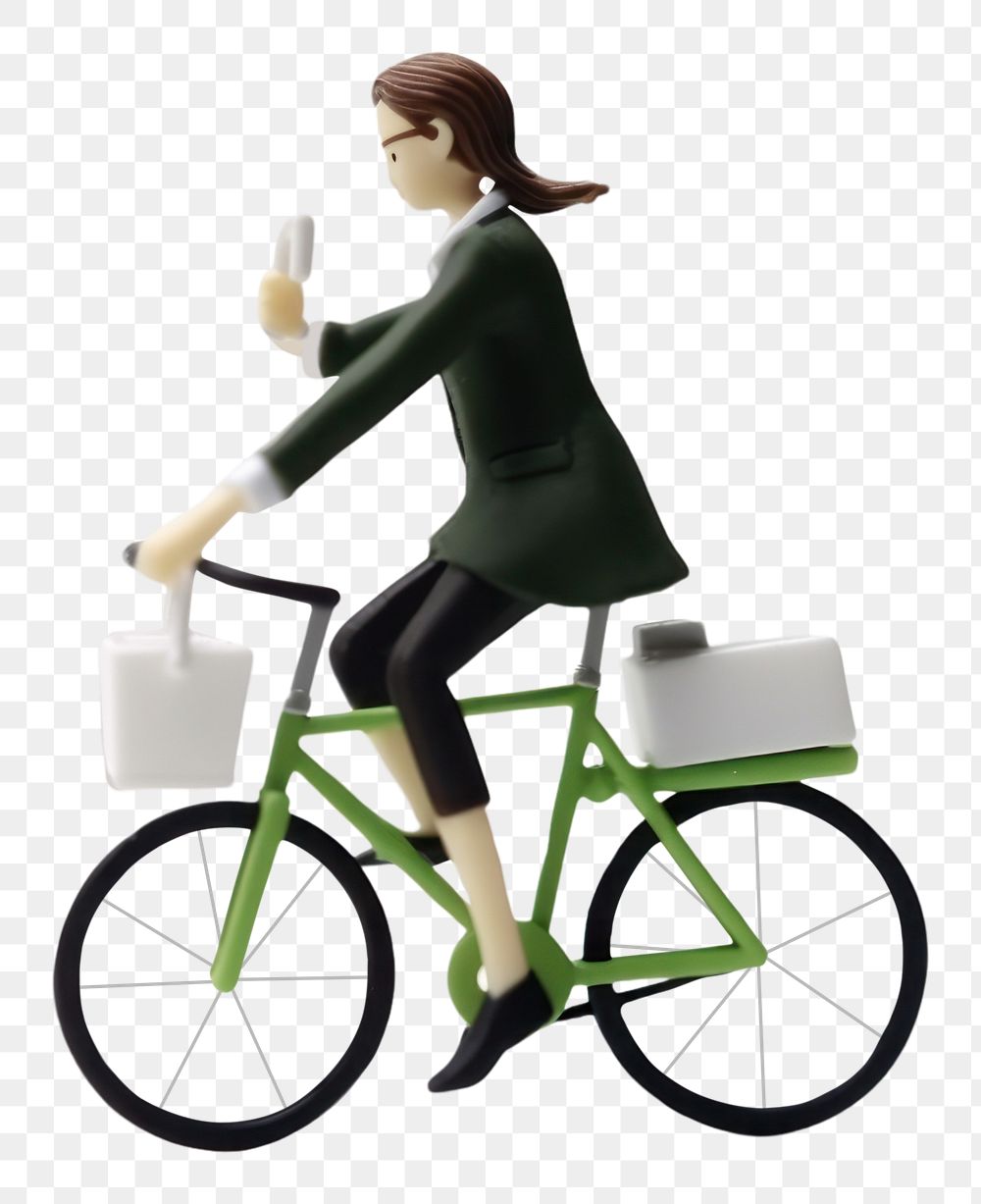 PNG Female in office outfit riding a bicycle vehicle cycling sports. AI generated Image by rawpixel.