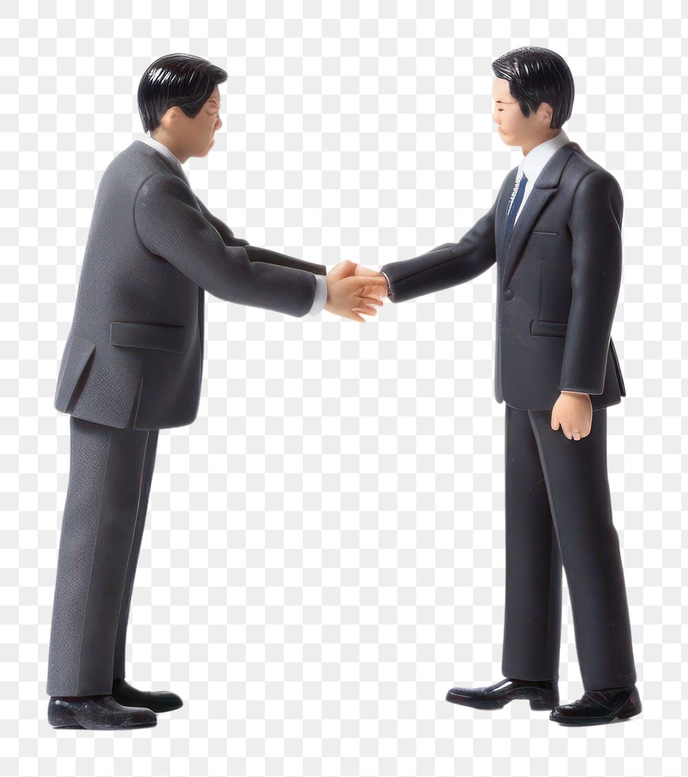 PNG 2 Business man shaking hands adult white background togetherness. AI generated Image by rawpixel.